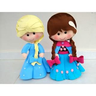 Bonecas Anna E Elsa Em Feltro Cm Tema Frozen Em Feltro Shopee Brasil