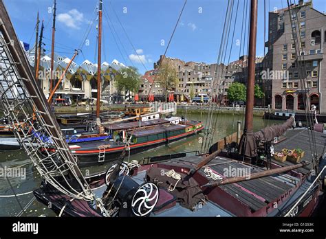 Oudehaven Old Harbour Rotterdam Netherlands Background Cube Houses