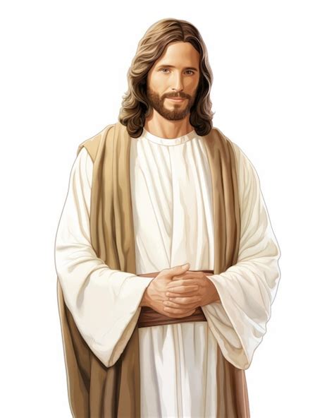 Premium Ai Image Jesus Standing In Front Of A White Background