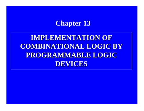 Pdf Devices Programmable Logic Combinational Logic By Chapter