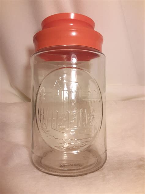 Anchor Hocking Embossed Warf Canister Tang Glass Jar Etsy