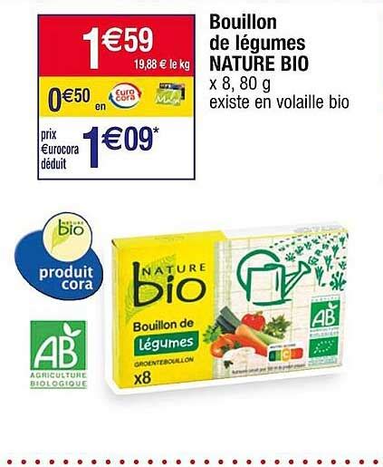 Promo Bouillon De Légumes Nature Bio chez Cora iCatalogue fr