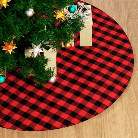 MoNiBloom 35 inch Plaid Christmas Tree Skirt, Perfect for Holiday Party ...