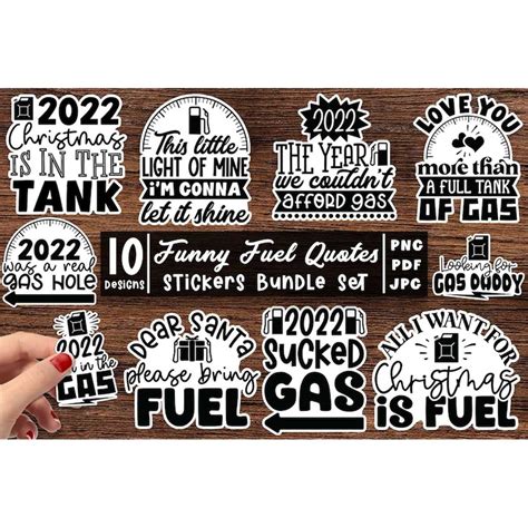 Gas Tank Stickers | 10 Printable Stickers PNG files | Gas Or - Inspire ...