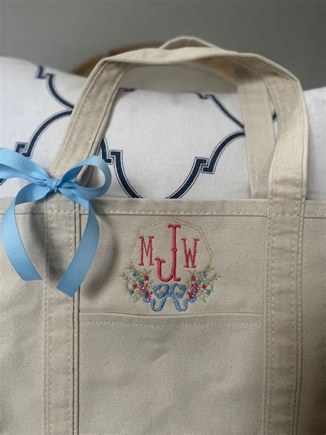 Monogrammed Large Tote Bag Personalized Canvas Boat Tote Bag Etsy