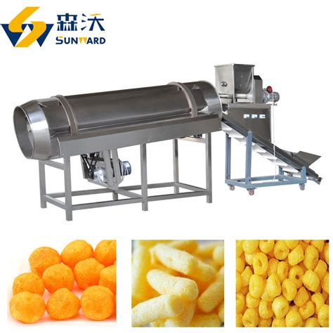 Automatic Corn Puff Snacks Making Machine Slanty Puffed Strike Cheese