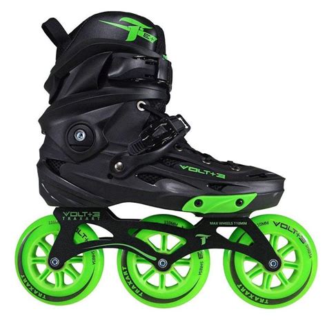 Patins Inline Freestyle Traxart Volt 3 110mm ABEC 9 Cromo Preto