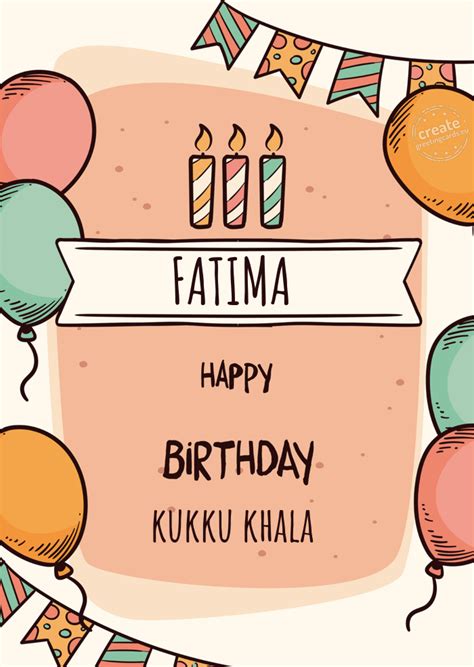 FATIMA Happy Birthday Kukku Khala Free Cards