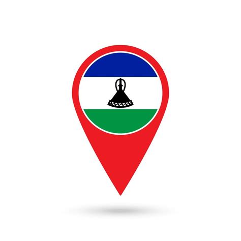 Map Pointer With Contry Lesotho Lesotho Flag Vector Illustration