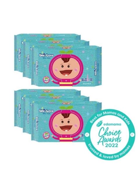 Uni Love Unscented Baby Wipes 100s 6 Pack Edamama