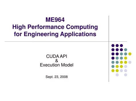 Ppt Me964 High Performance Computing For Engineering Applications