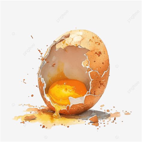 Broken Egg Watercolor, Egg, Food, Eggshell PNG Transparent Image and ...