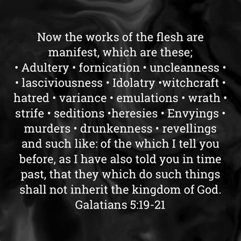 Galatians 5 19 21 Now The Works Of The Flesh Are Manifest Which Are