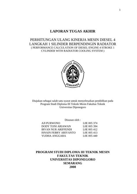 Pdf Laporan Tugas Akhireprints Undip Ac Id 20426 2 Perhit Ulang