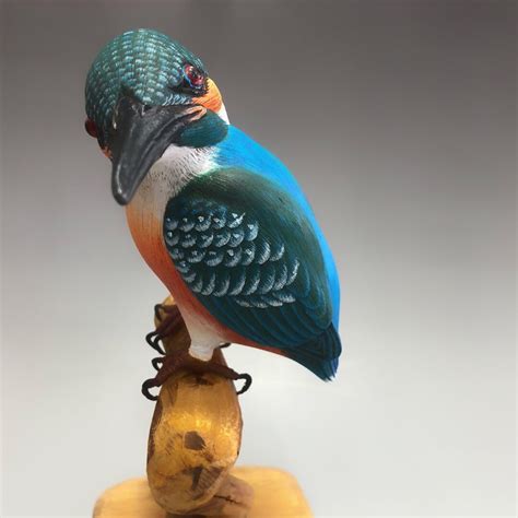 75 Tall Hand Carved Wooden Kingfisher Kingfisher Standing Etsy