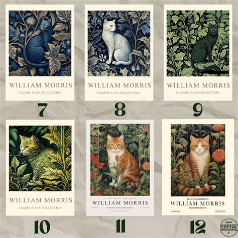 Poster William Morris Cats Colors Poster Wlliam Morris Print Etsy