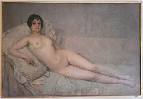 Anselmo M Nieto Oil On Canvas Female Nude Painting Signed At