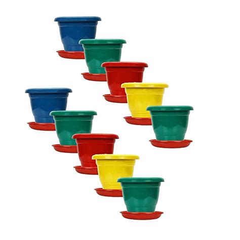 Kraft Seeds Gamla Planters With Bottom Plates 10 Pcs 10 Inches