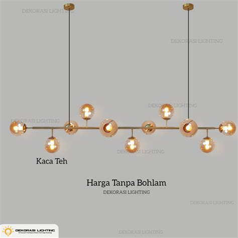 Jual Lampu Gantung Panjang Cm Gold Bola Kaca Minimalis Meja Makan