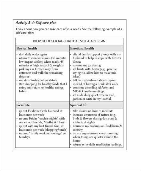 40 Self Care Plan Template Hamiltonplastering How To Plan Education Plan Teaching Plan