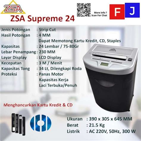 Jual Mesin Penghancur Kertas Zsa Supreme Strip Cut Paper Shredder Di