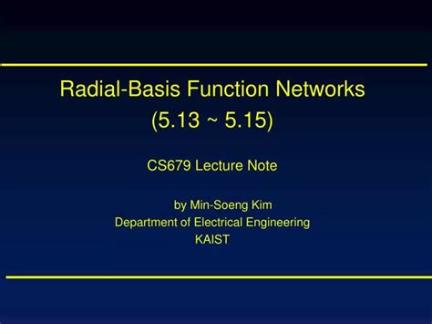 Ppt Radial Basis Function Networks Cs Lecture Note