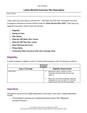 Fillable Online Leidos Benefit Summary Plan Description Fax Email Print