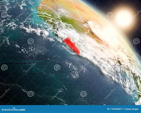 Liberia From Space During Sunrise Stock Illustration Illustration Of