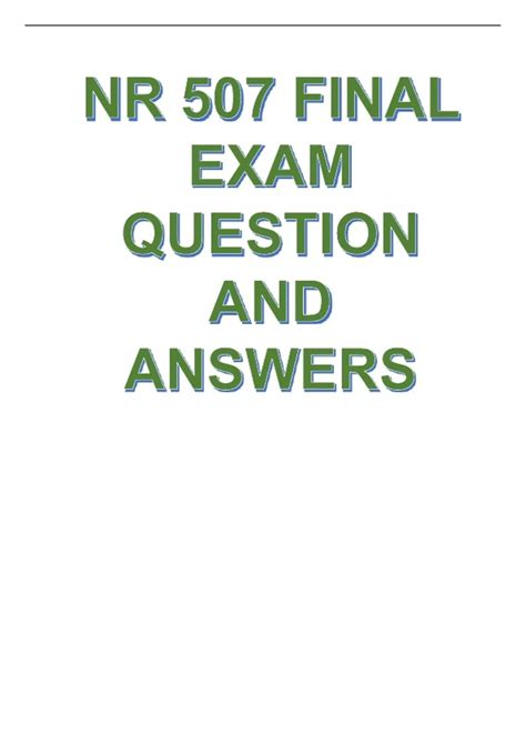 Nr Final Exam Question And Answers For Nr Advanced