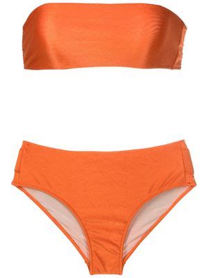 Adriana Degreas hand appliqué bikini set Orange Shop and save up to