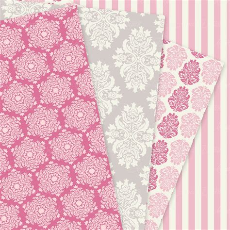 28 Pink Damask Digital Paper Scrapbooking Backgrounds Pink Etsy