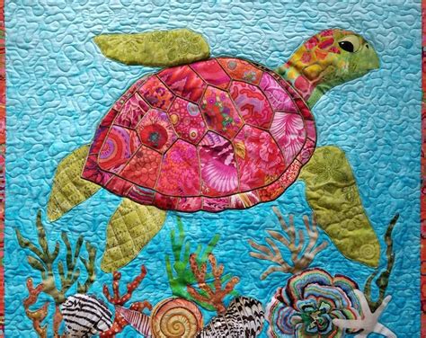 Sea Turtle Fusible Applique Quilt Wallhanging Pattern Etsy