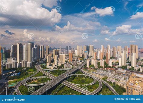 Wuhan City Skyline Scenery in Hubei, China Stock Image - Image of ...