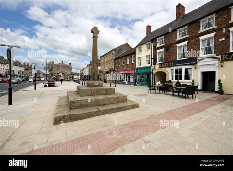 Northallerton's New Pedestrianised High Street, with the Market, Cross ...