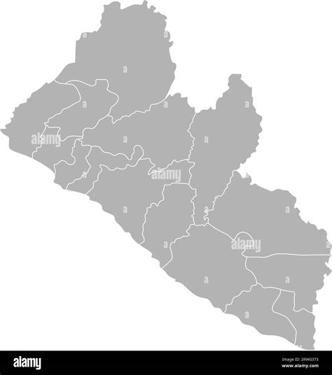 Vector Isolated Illustration Of Simplified Administrative Map Liberia