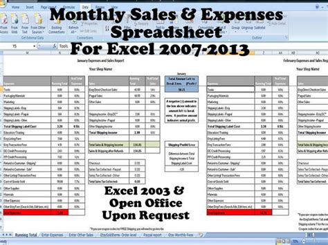 Sales And Expenses Excel Template Importer For Etsy And Paypal Sellers