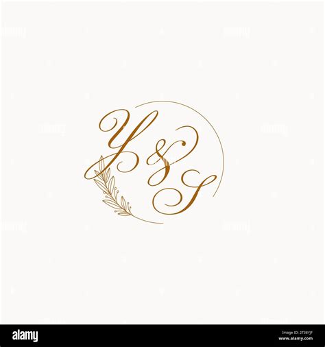 Initials Ys Wedding Monogram Logo With Leaves And Elegant Circular