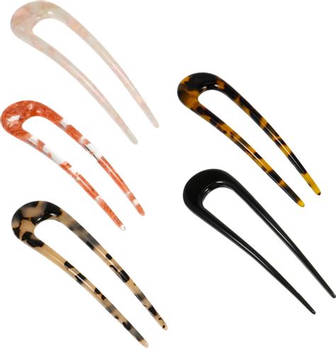 5pcs U Shaped Acetate Hairpin French Hair Pin Head Pieces For Woman