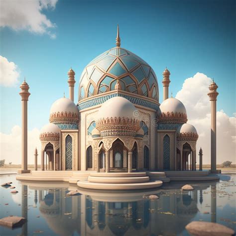 Illustration Beautiful Mosque,fantsy,3d Render,full Hd,8k Stock ...