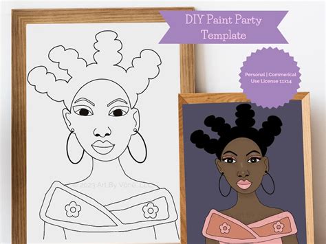 Diy Sip And Paint Template Printable Sip And Paint Template Etsy M Xico