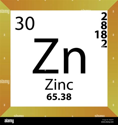 Zn Zinc Chemical Element Periodic Table. Single vector illustration ...