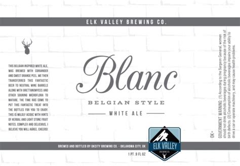 Blanc Elk Valley Brewing Company Untappd