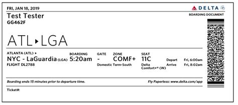 Delta Boarding Pass Template Hot Sex Picture