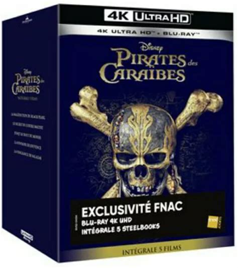 COFFRET BLU RAY 4k Steelbook Exclu Fnac Pirates des Caraïbes l