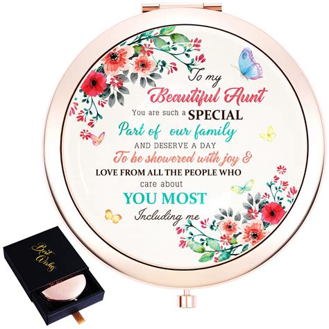 Personalized Rose Gold Compact Mirror Unique T For Aunt Aunt