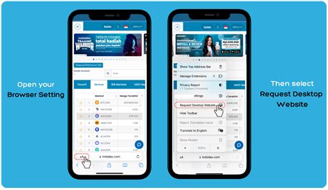 Accessing the Indodax website using desktop mode – INDODAX