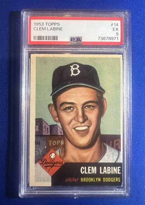 1953 Topps Clem Labine 14 Dodgers PSA 5 EX EBay