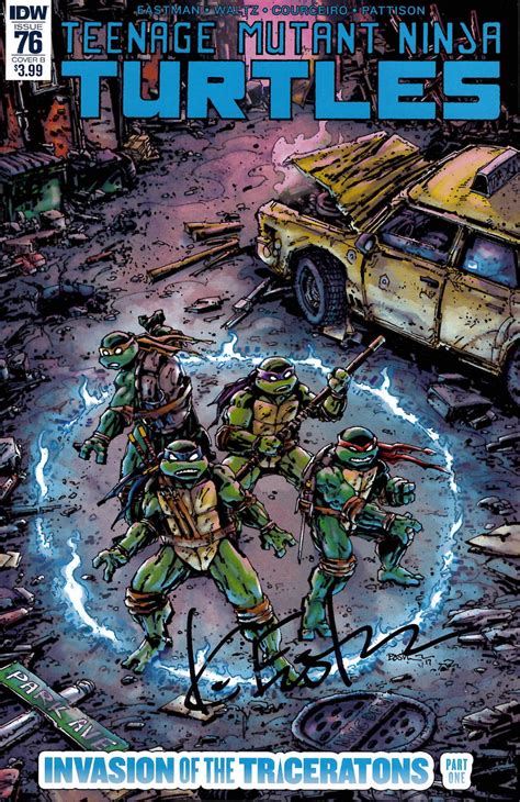 Tmnt 76 Cover B Signed By Kevin Kevin Eastman Studios