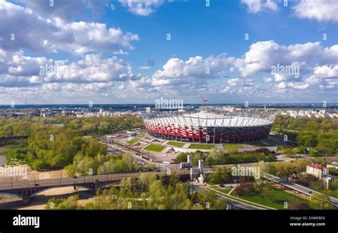 Varsovia Polonia Mayo 2021 Vista aérea sobre el Stadion PGE