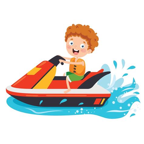 Funny Cartoon Character Riding Jet Ski 2388509 Vector Art at Vecteezy